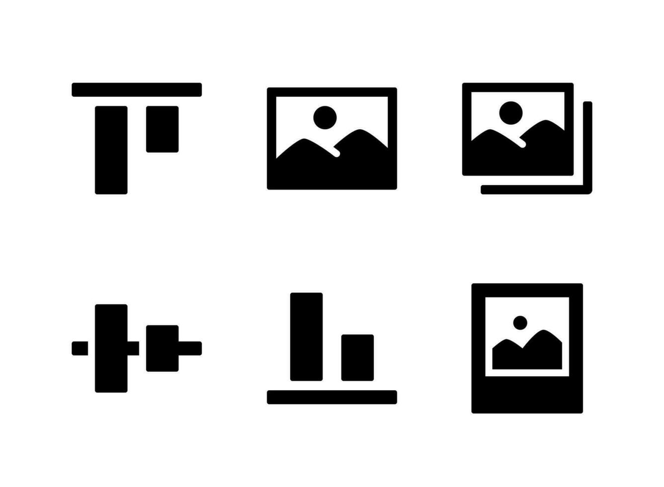 ensemble simple d'icônes solides vectorielles liées à l'interface utilisateur. contient des icônes comme aligner le haut, l'image et plus encore. vecteur