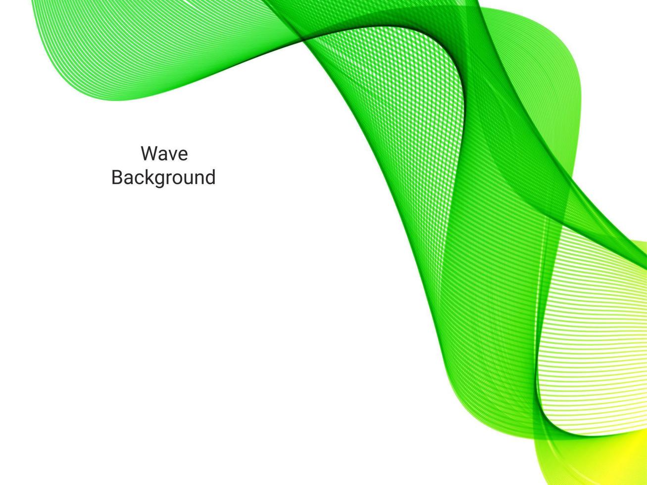 vague élégante qui coule verte dans un motif d'illustration de fond blanc vecteur