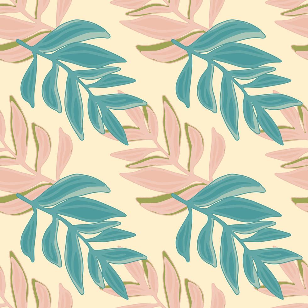 modèle sans couture de feuille de jungle géométrique. modèle vectoriel tropical d'été, feuilles de palmier sans soudure. fond floral botanique.