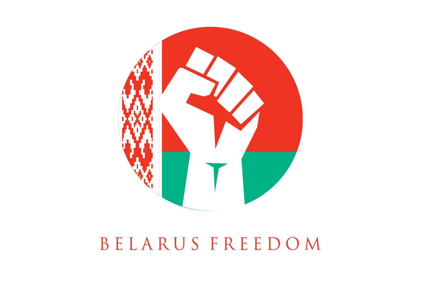 illustration de la conception de la liberté de la biélorussie avec le symbole du poing levé. liberté du biélorusse. illustration vectorielle pour les bannières d'affiches. conception pour l'humanité, la paix, les dons, la charité et l'anti-guerre vecteur