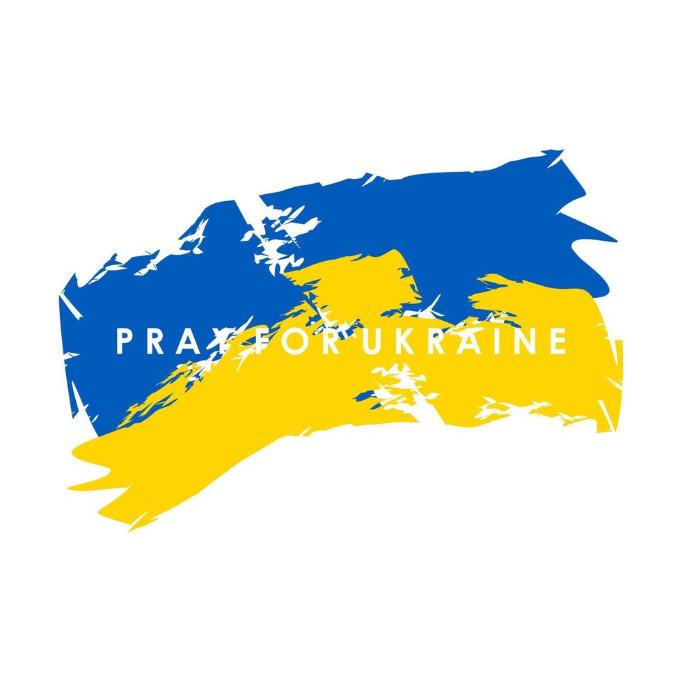 priez pour la paix en ukraine illustration vectorielle plate sur fond blanc. arrêter la guerre en ukraine. priez pour la paix en ukraine. vecteur