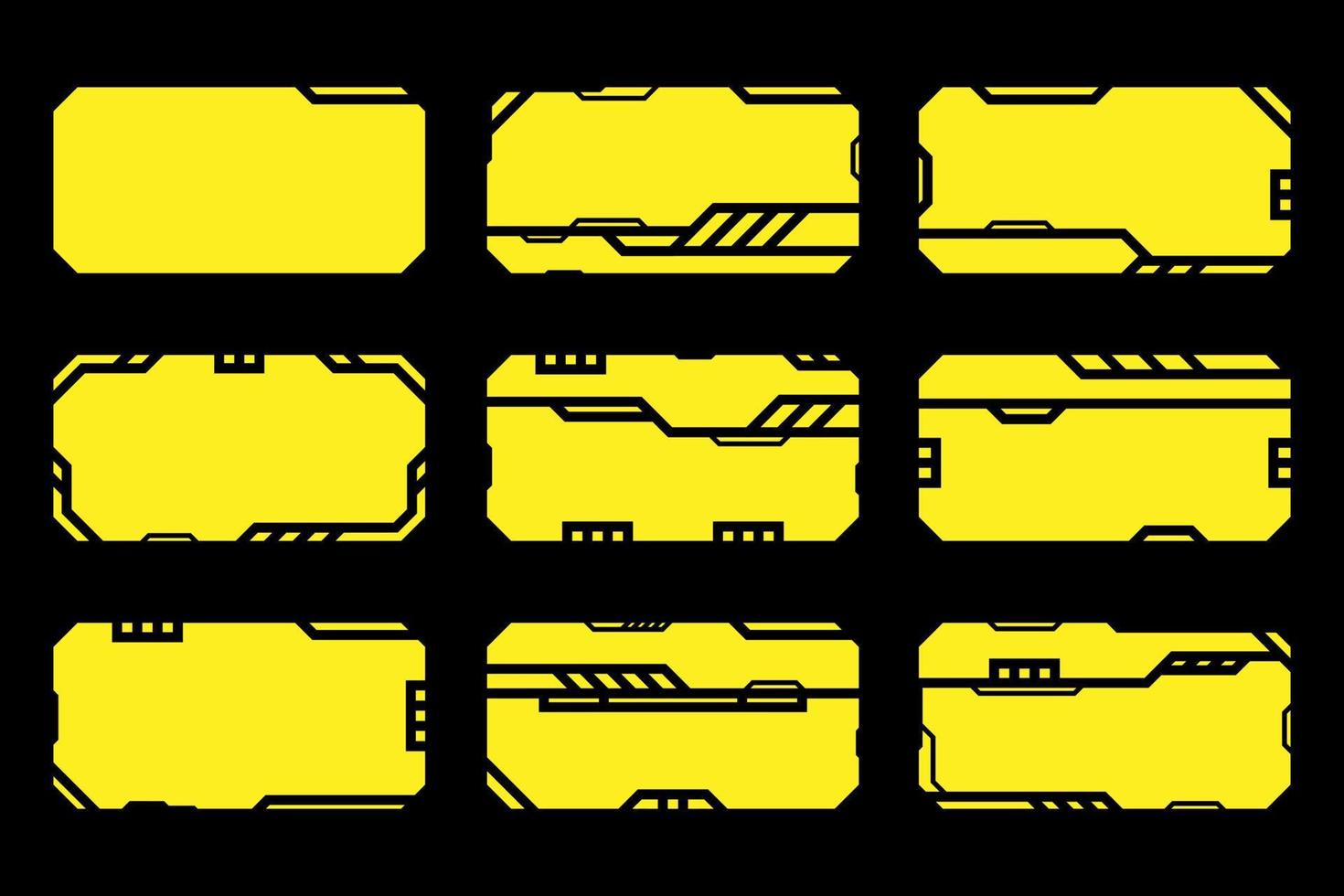 conception de vecteur de technologie de forme géométrique moderne abstraite hud jaune.