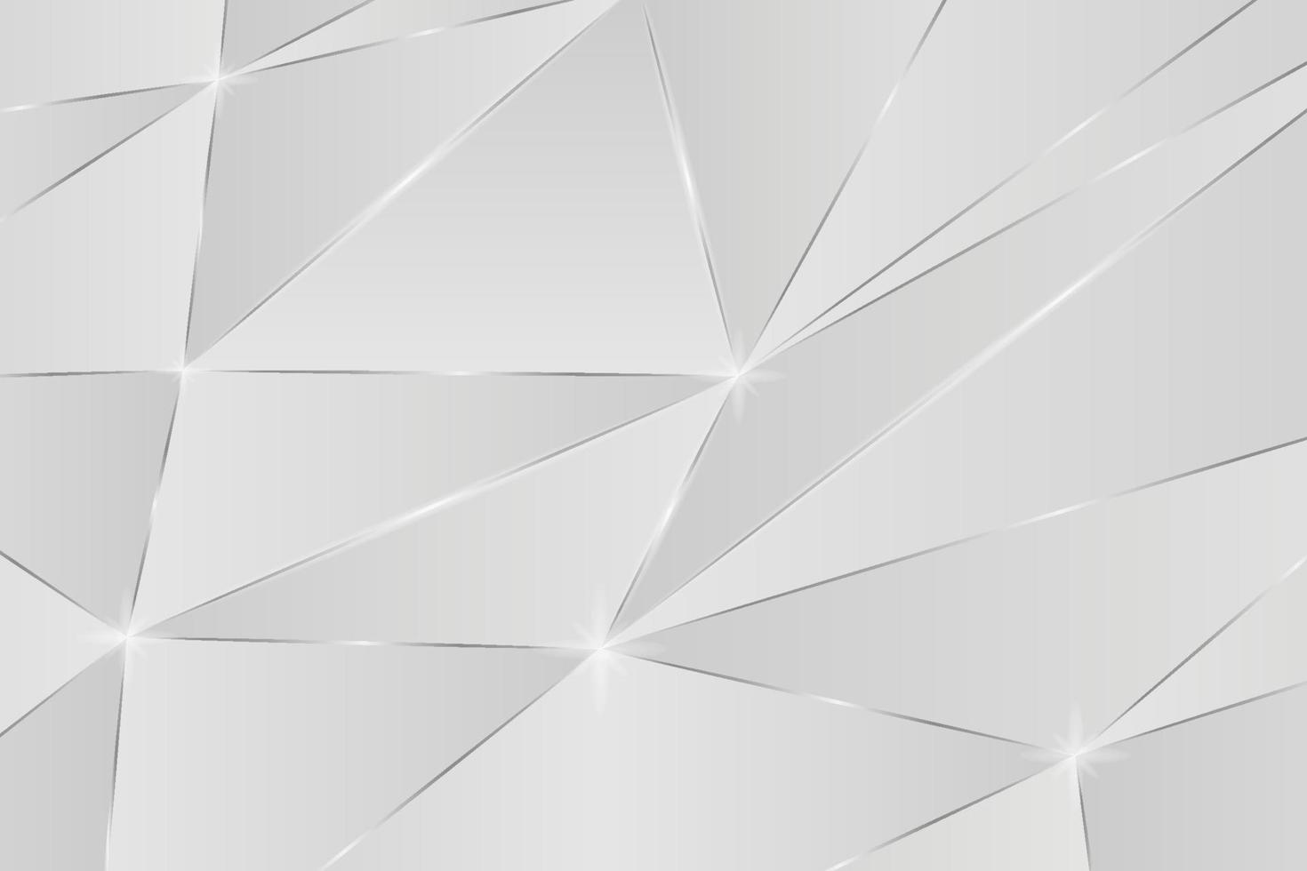 surface blanche foncée de luxe de modèle polygonal abstrait avec des lignes argentées. fond décoratif de vecteur