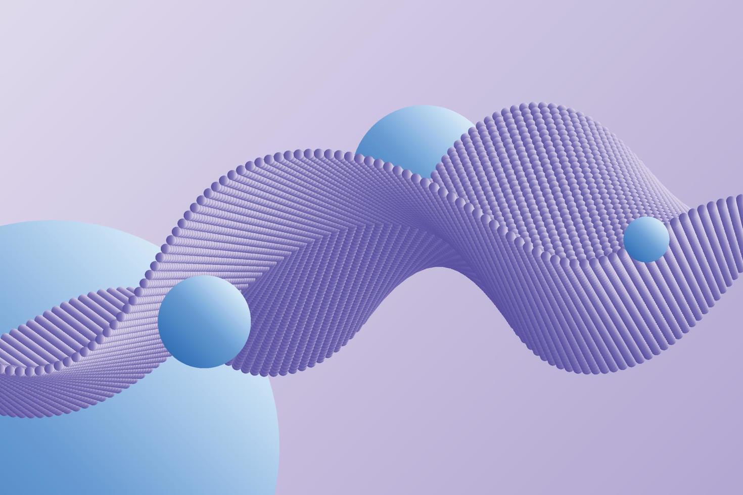 vague de particules violettes et boules dégradées bleues design décoratif arrière-plan dynamique dans un style abstrait vecteur