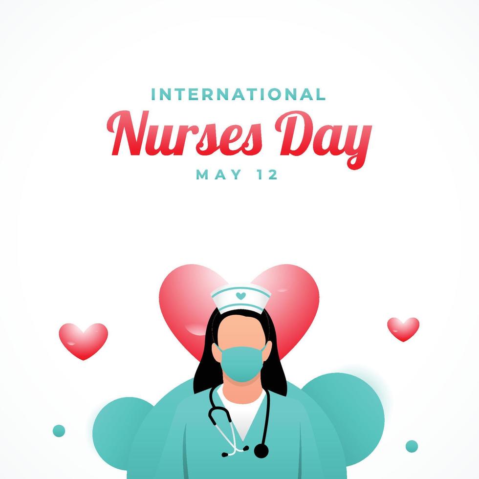 fond de conception de la journée des infirmières heureuses pour le moment de salutation vecteur