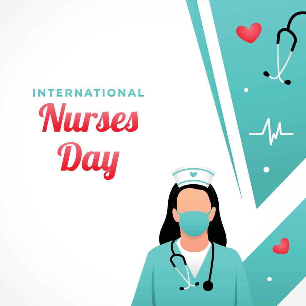 fond de conception de la journée des infirmières heureuses pour le moment de salutation vecteur