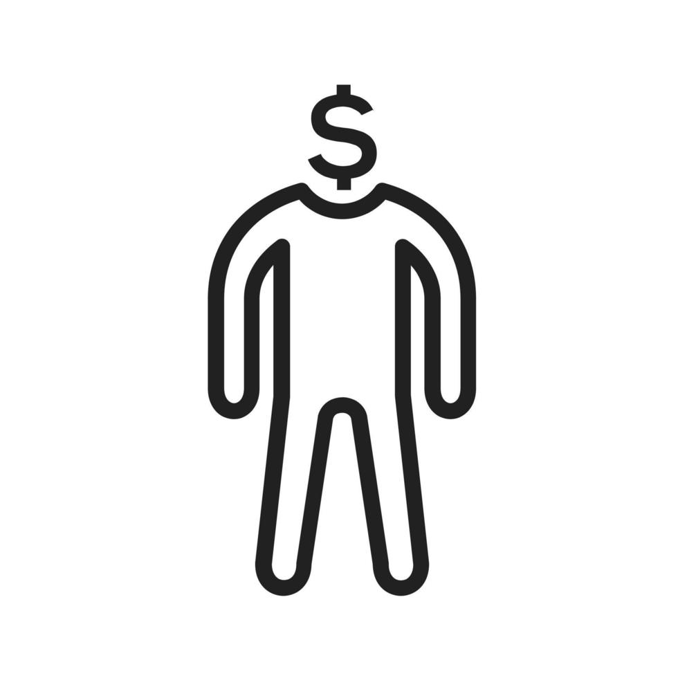 icône de ligne orientée vers l'argent vecteur
