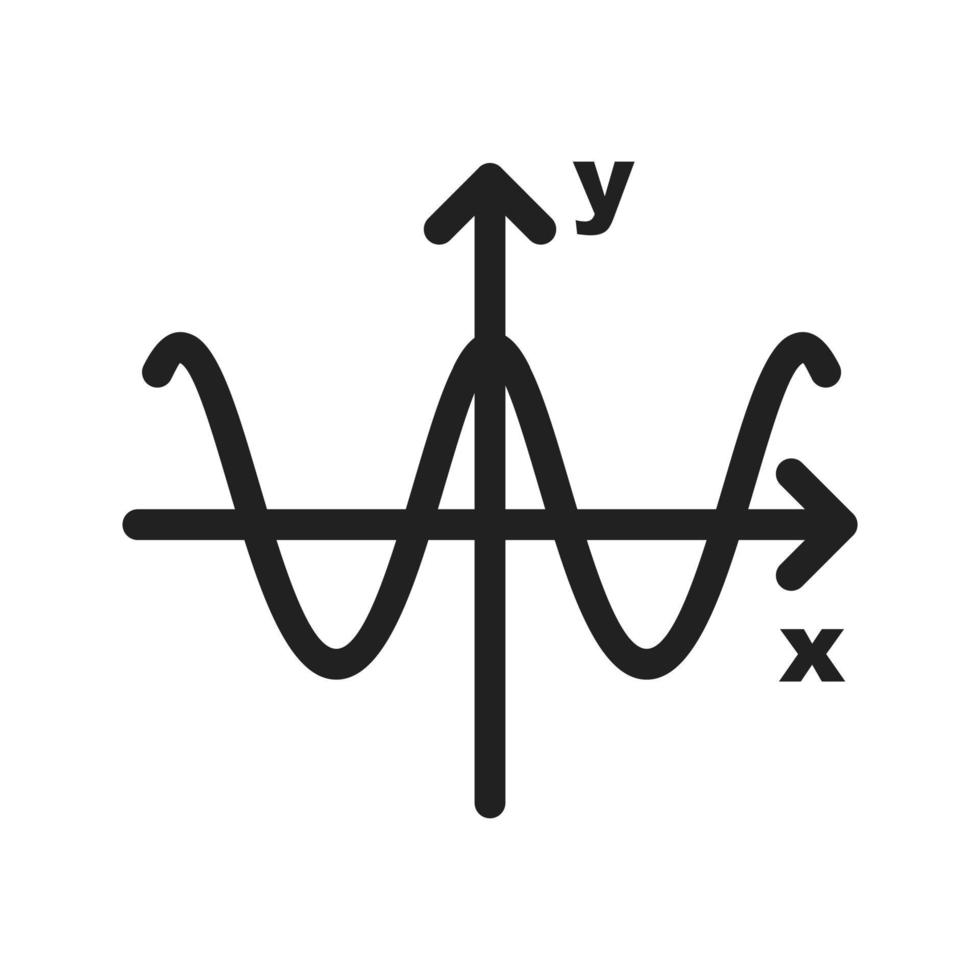 icône de ligne graphique cosinus vecteur