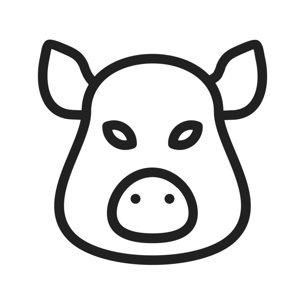 icône de ligne de visage de cochon vecteur