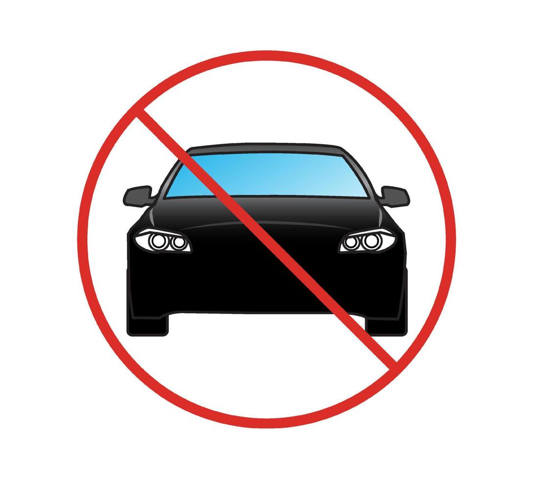 cercle interdit signe pour aucune voiture. aucun signe de stationnement. illustration vectorielle vecteur