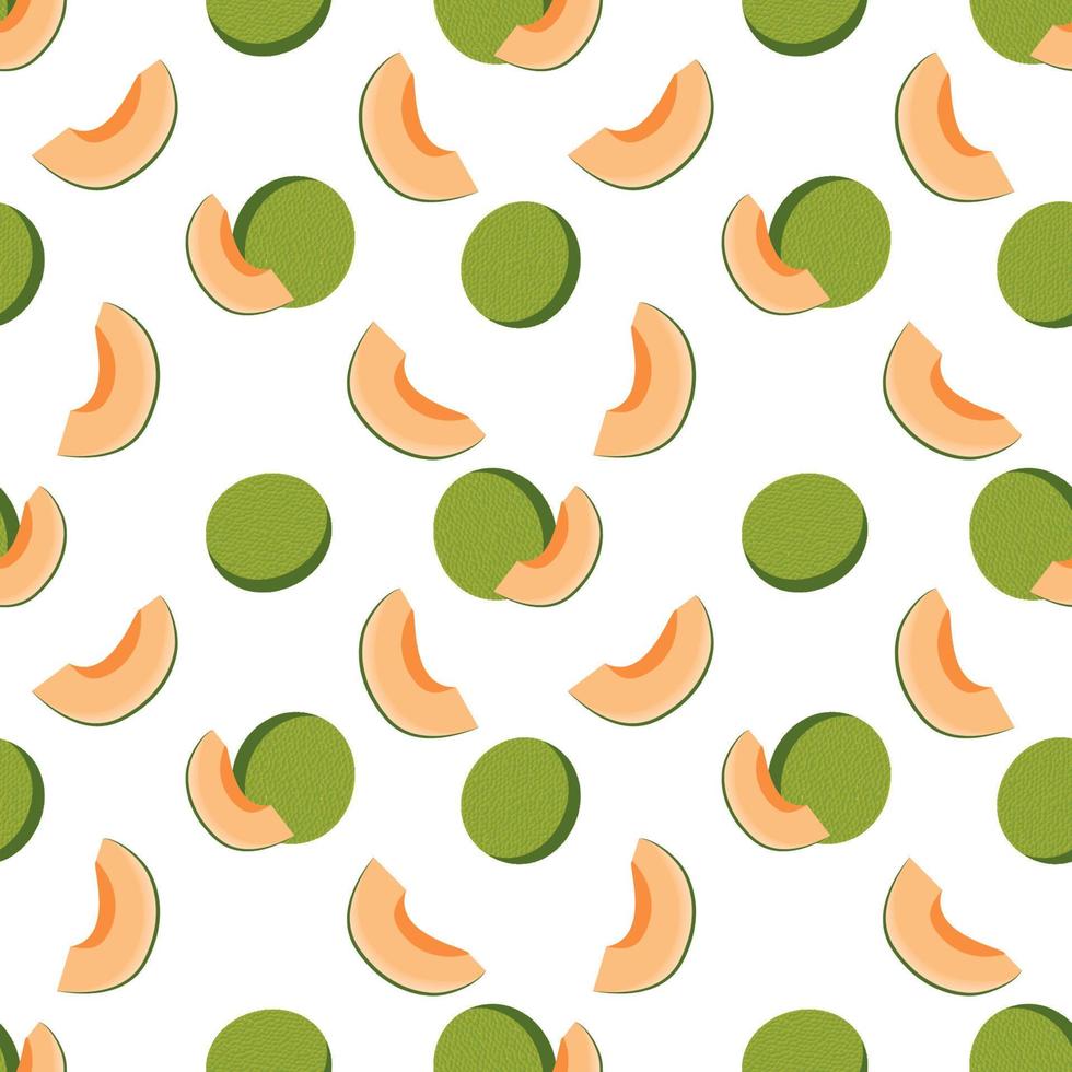 modèle sans couture de melon, motif de répétition fruité sur fond transparent. vecteur