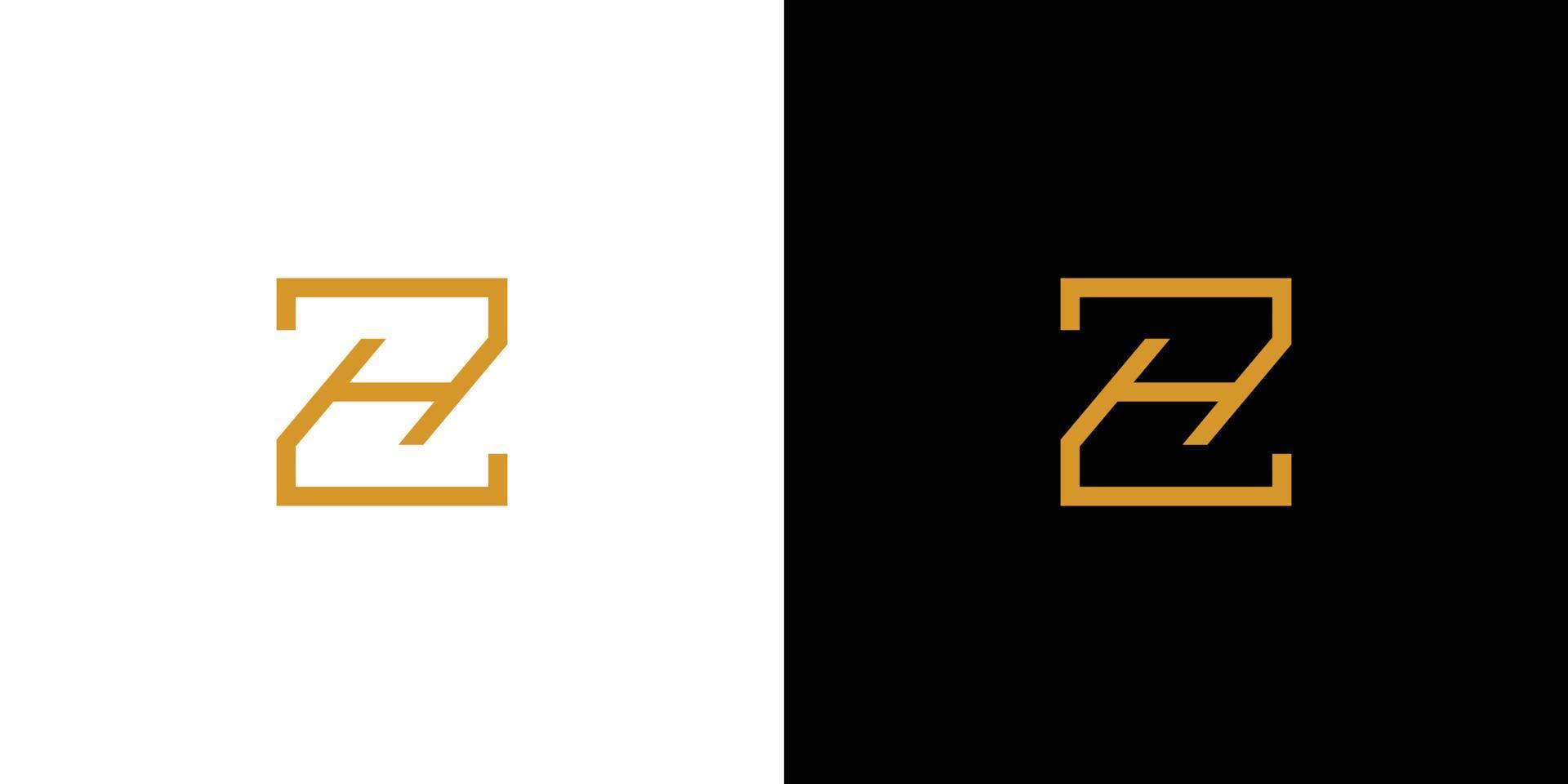 création de logo initiales lettre zh moderne et unique vecteur
