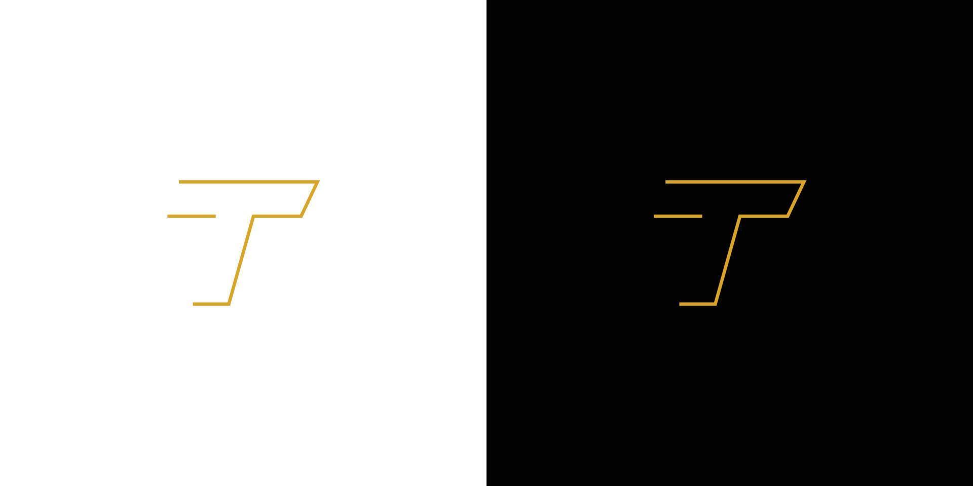 création de logo avec initiales en lettre t simple et sophistiquée vecteur