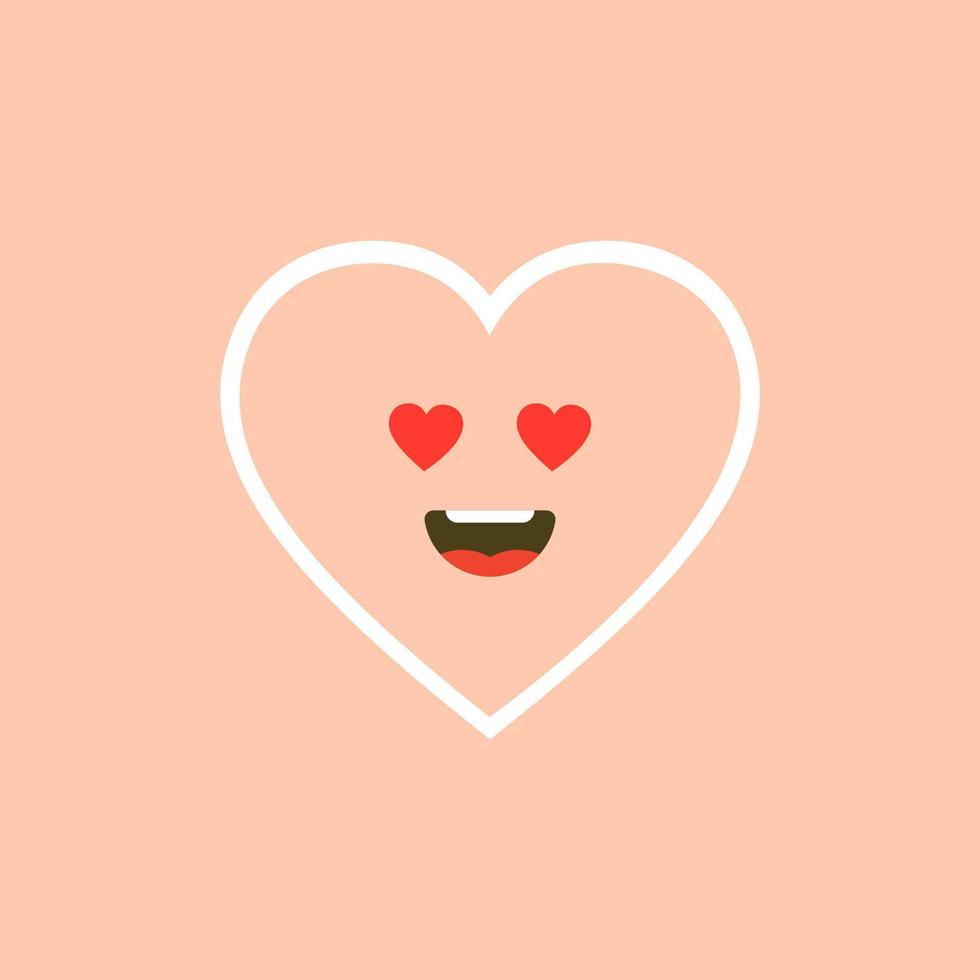 mignon ensemble de vacances saint valentin personnage de dessin animé drôle de coeurs emoji. illustration vectorielle de coeur mignon et kawaii. conception d'art pour les salutations et la carte de la saint-valentin, le web, la bannière, le symbole de l'amour vecteur