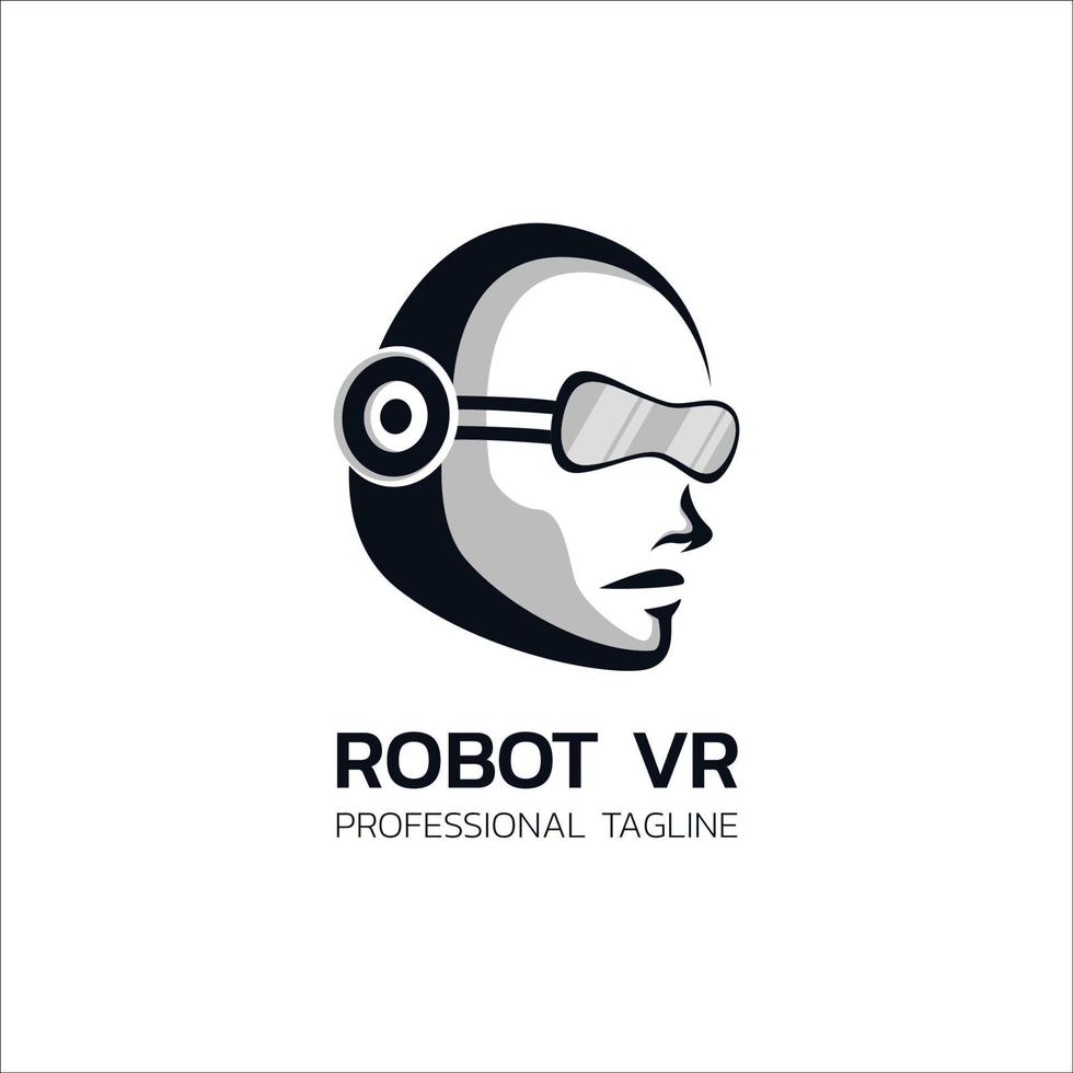 concept de logo vr-robot vecteur