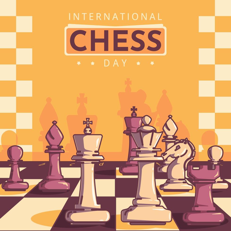 concept de la journée internationale des échecs vecteur