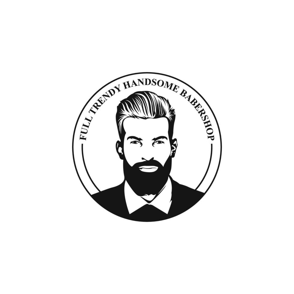 modèle de logo de barbe vecteur