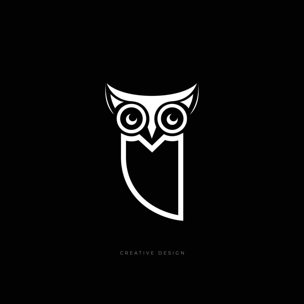 hibou élégant logo de marque créative vecteur