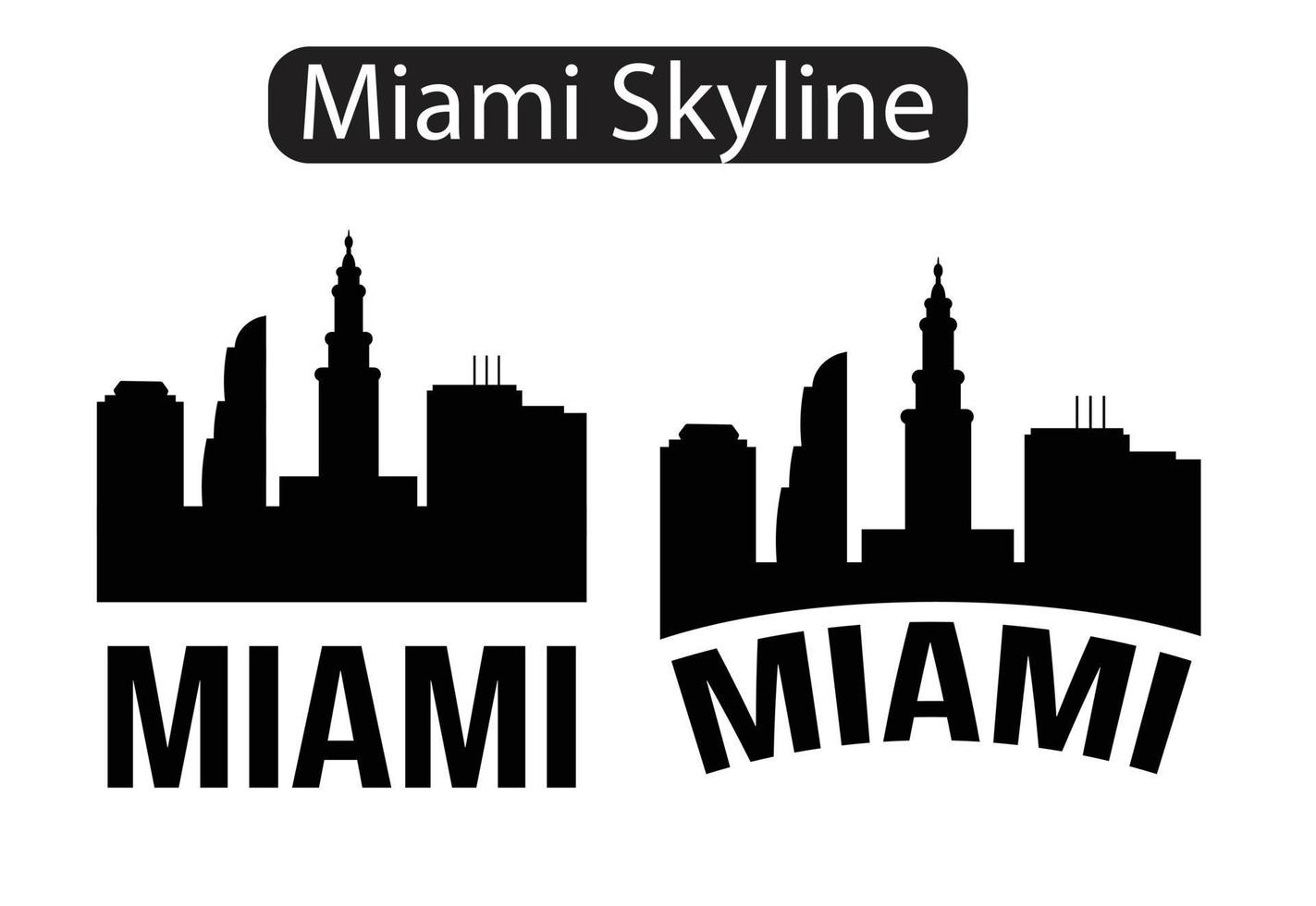 silhouette de la ville de miami vecteur