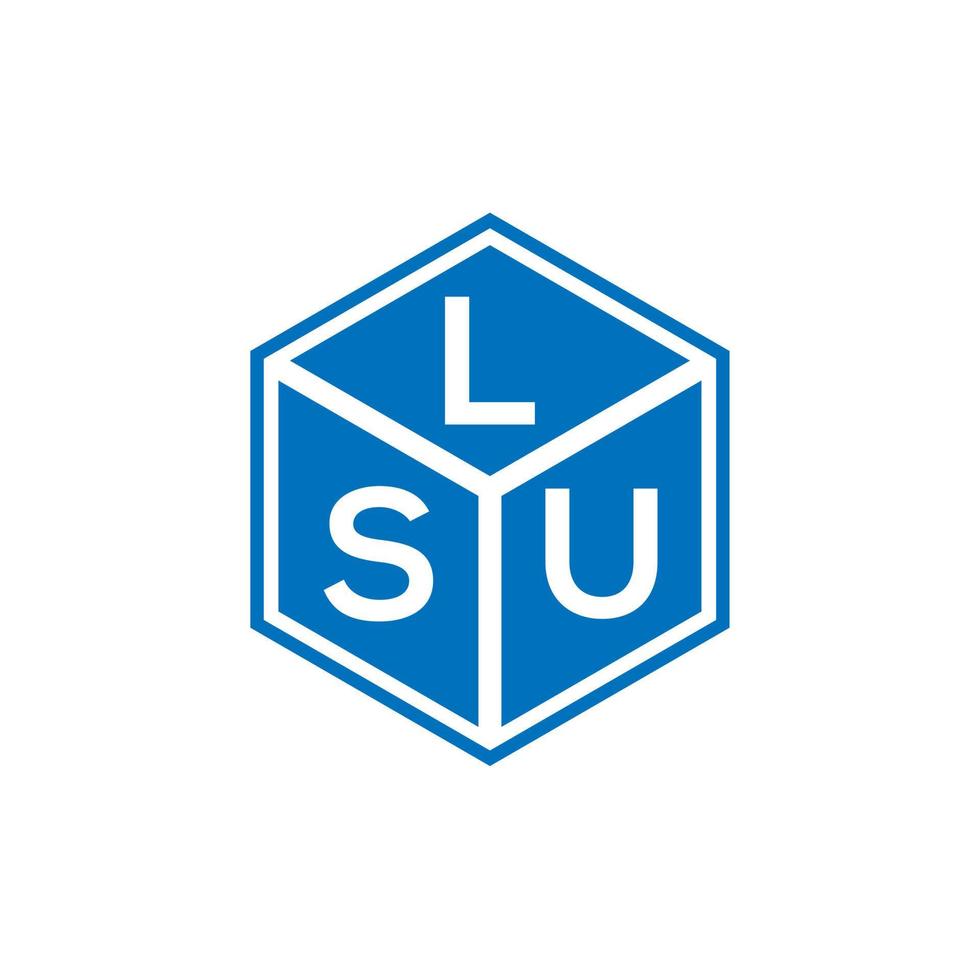 création de logo de lettre lsu sur fond noir. concept de logo de lettre initiales créatives lsu. conception de lettre lsu. vecteur