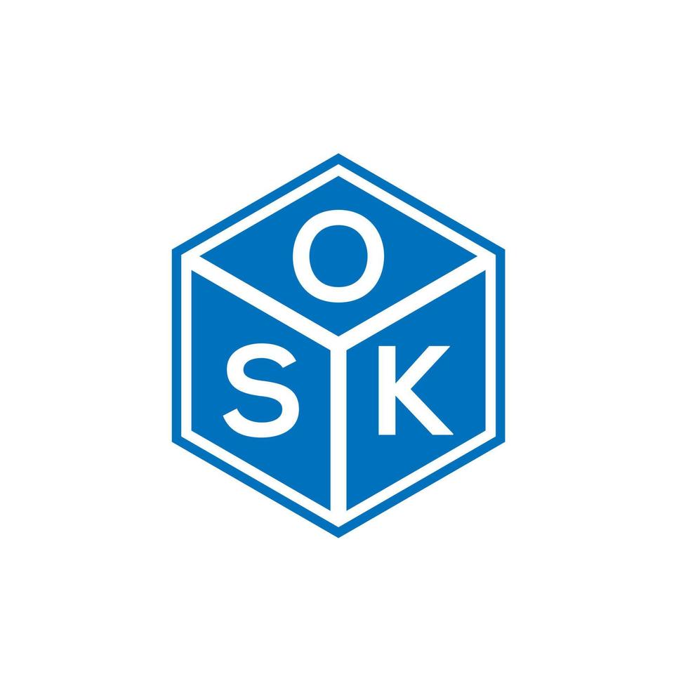création de logo de lettre osk sur fond noir. osk creative initiales lettre logo concept. conception de lettre osk. vecteur