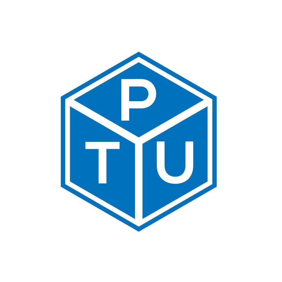 création de logo de lettre ptu sur fond noir. concept de logo de lettre initiales créatives ptu. conception de lettre ptu. vecteur