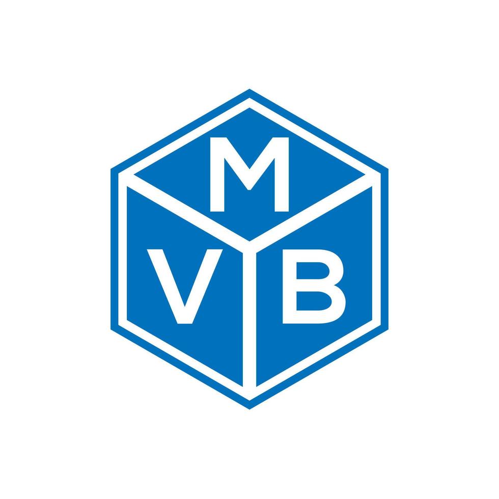 création de logo de lettre mvb sur fond noir. concept de logo de lettre initiales créatives mvb. conception de lettre mvb. vecteur