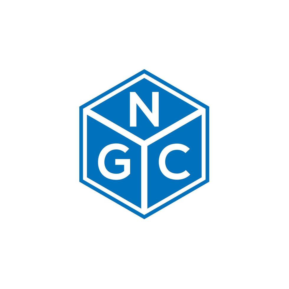 création de logo de lettre ngc sur fond noir. concept de logo de lettre initiales créatives ngc. conception de lettre ngc. vecteur