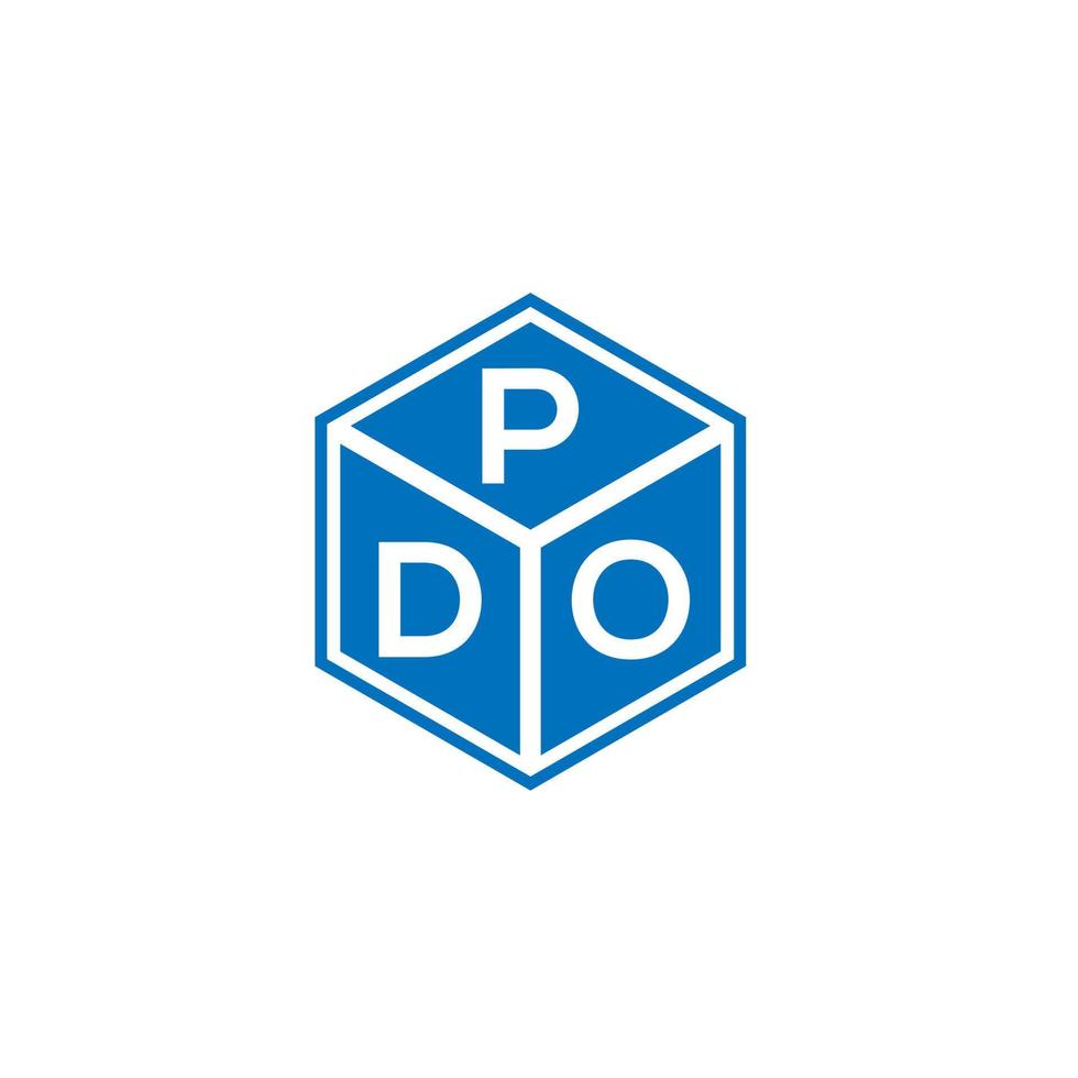 création de logo de lettre pdo sur fond noir. concept de logo de lettre initiales créatives aop. conception de lettre aop. vecteur