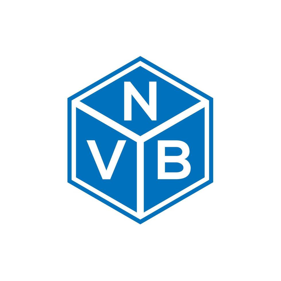 création de logo de lettre nvb sur fond noir. concept de logo de lettre initiales créatives nvb. conception de lettre nvb. vecteur