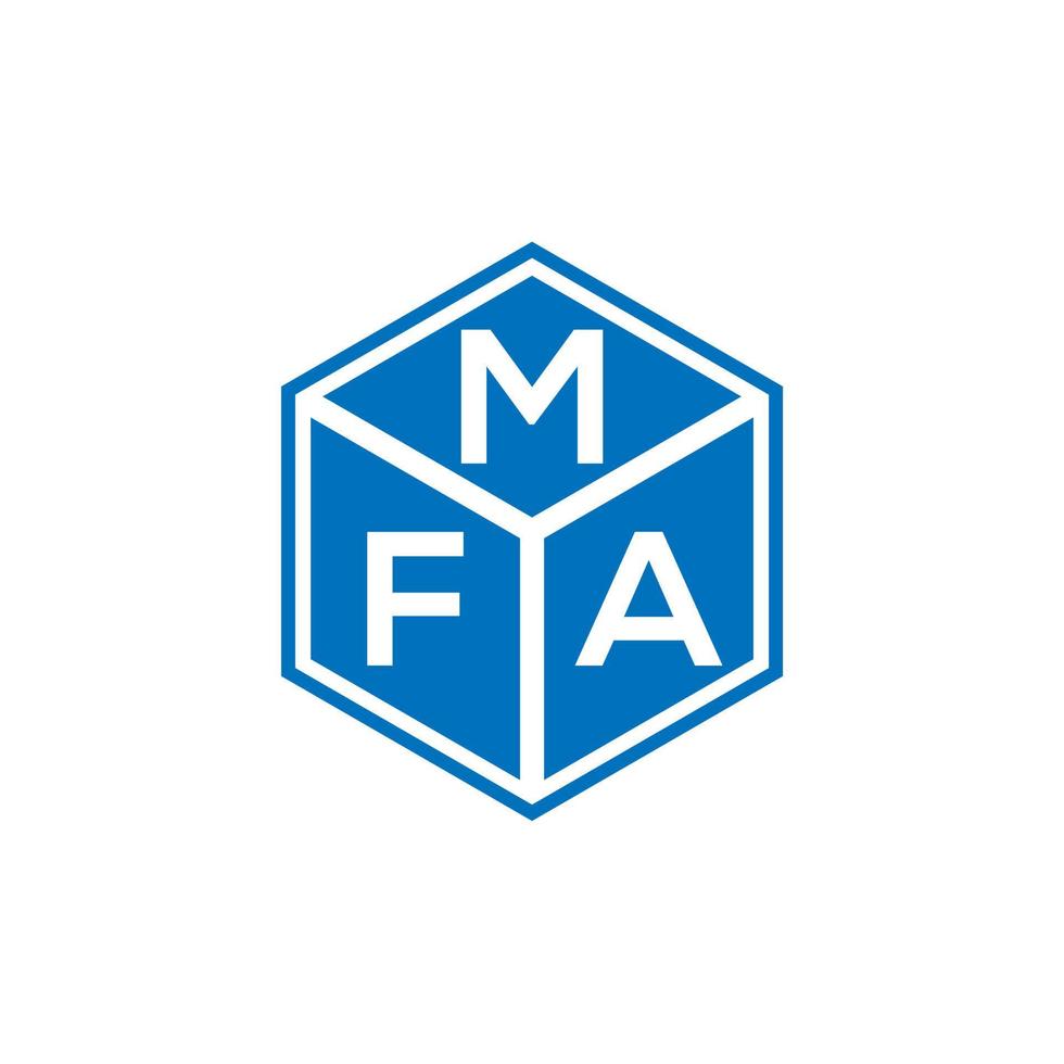 création de logo de lettre mfa sur fond noir. concept de logo de lettre initiales créatives mfa. conception de lettre mfa. vecteur