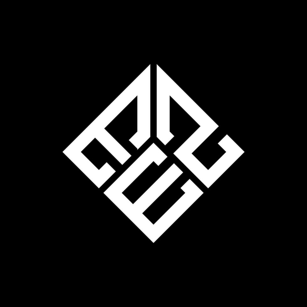 création de logo de lettre eze sur fond noir. concept de logo de lettre initiales créatives eze. conception de lettre eze. vecteur