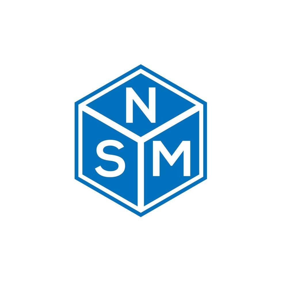 création de logo de lettre nsm sur fond noir. concept de logo de lettre initiales créatives nsm. conception de lettre nsm. vecteur