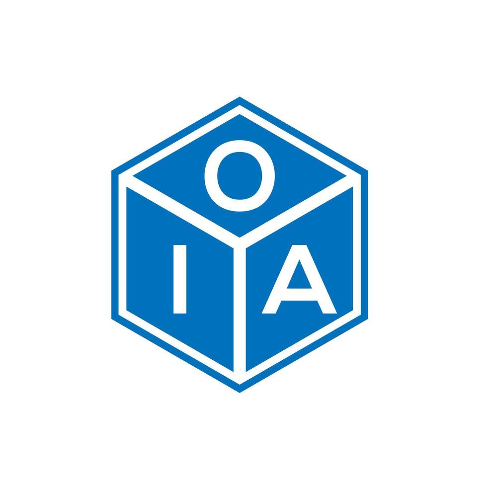 création de logo de lettre oia sur fond noir. concept de logo de lettre initiales créatives oia. conception de lettre oia. vecteur