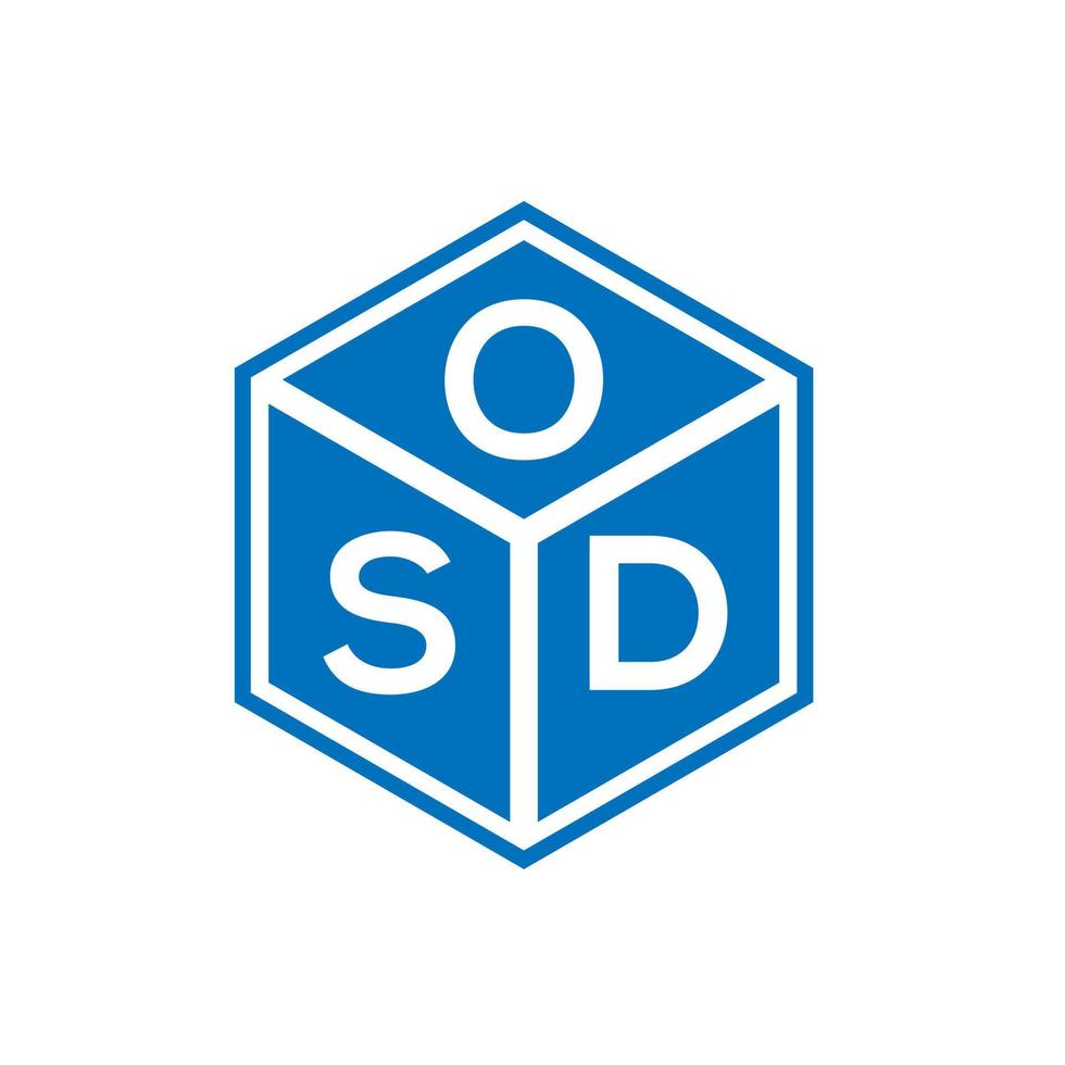 création de logo de lettre osd sur fond noir. concept de logo de lettre initiales créatives osd. conception de lettre osd. vecteur