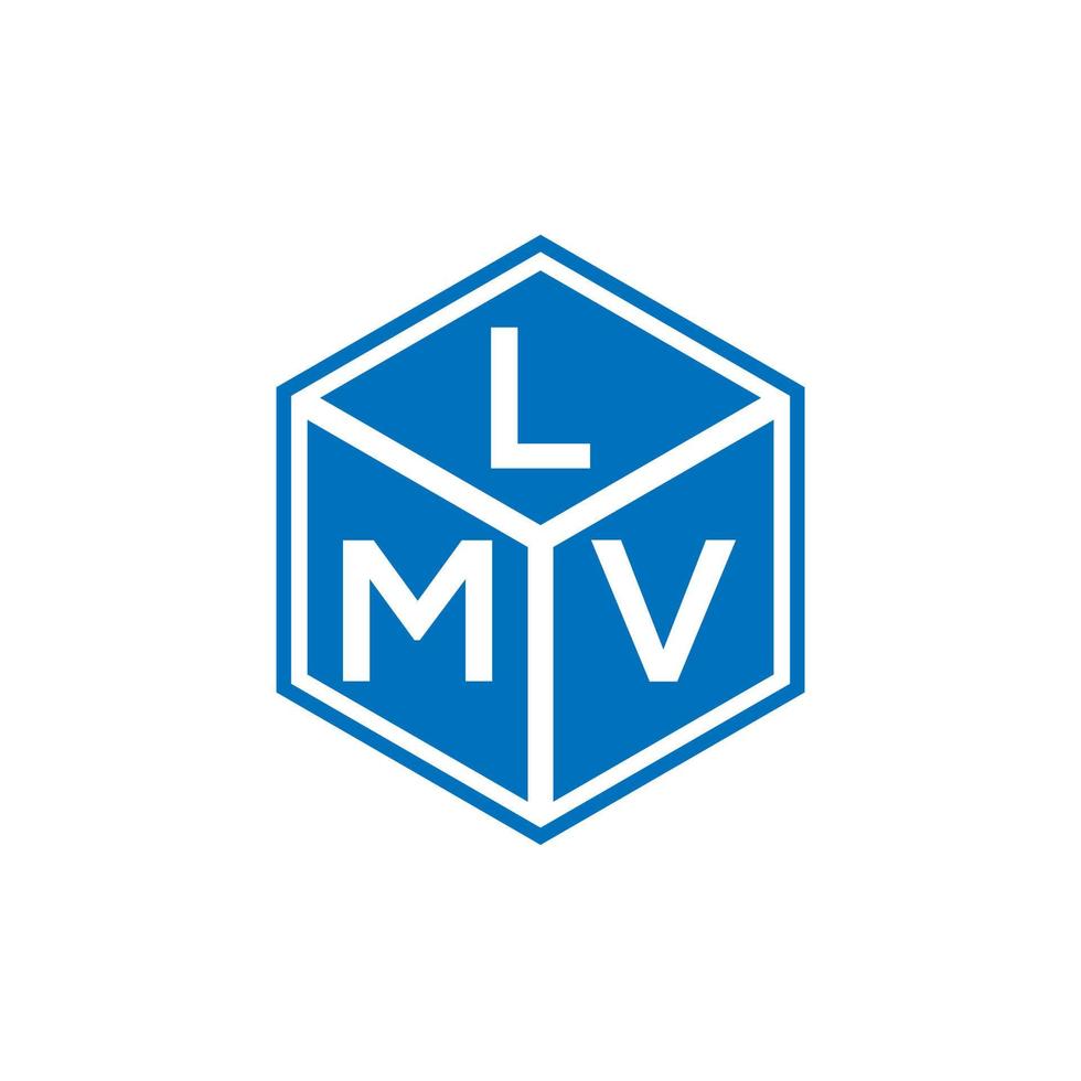 création de logo de lettre lmv sur fond noir. concept de logo de lettre initiales créatives lmv. conception de lettre lmv. vecteur