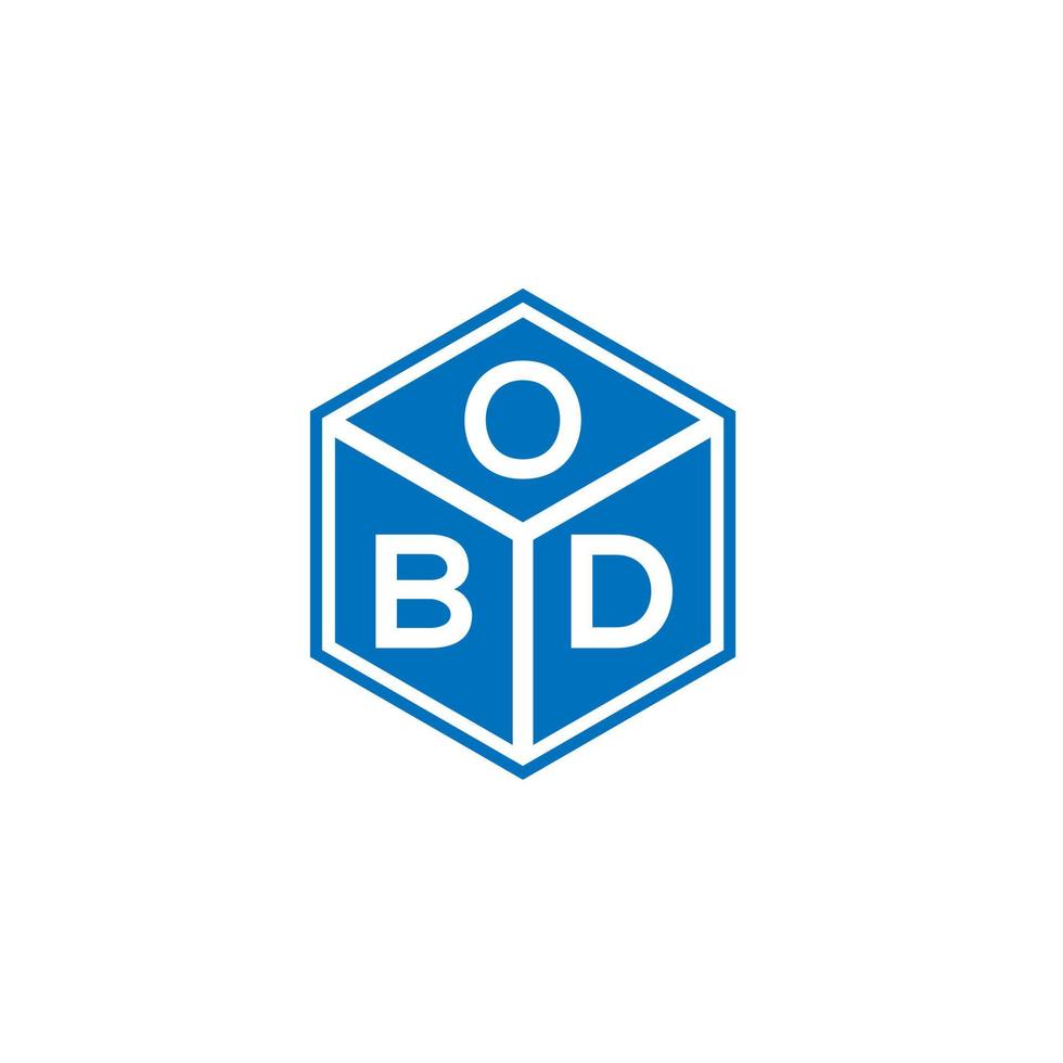 création de logo de lettre obd sur fond noir. concept de logo de lettre initiales créatives obd. conception de lettre obd. vecteur