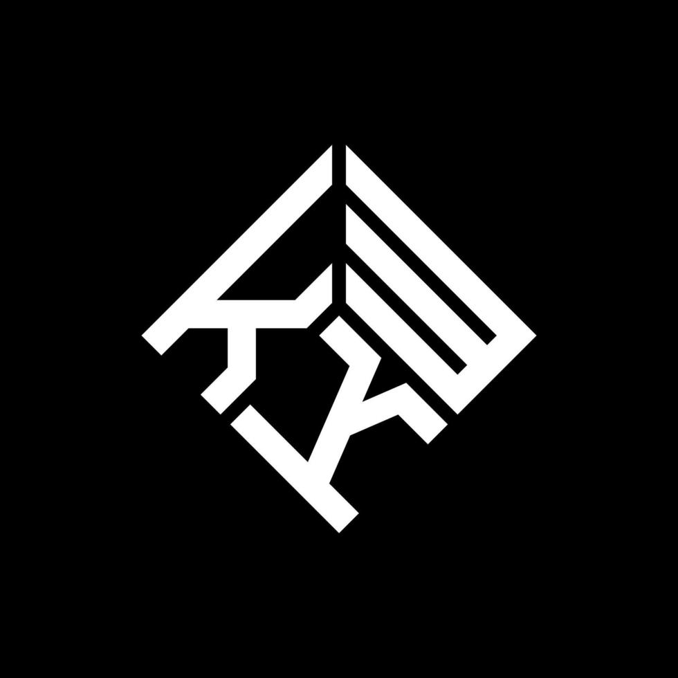 création de logo de lettre kwk sur fond noir. concept de logo de lettre initiales créatives kwk. conception de lettre kwk. vecteur