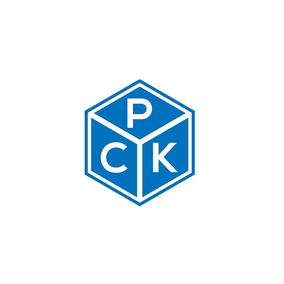 création de logo de lettre pck sur fond noir. concept de logo de lettre initiales créatives pck. conception de lettre pck. vecteur