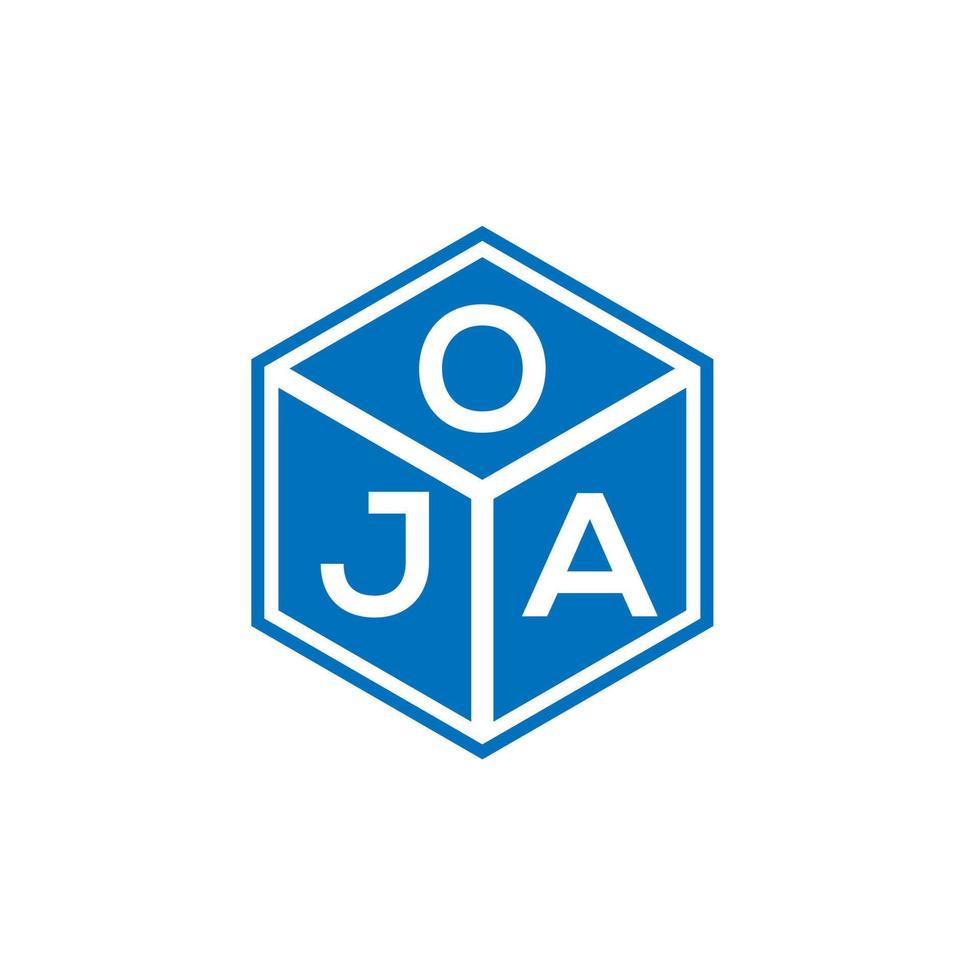 création de logo de lettre oja sur fond noir. concept de logo de lettre initiales créatives oja. conception de lettre oja. vecteur