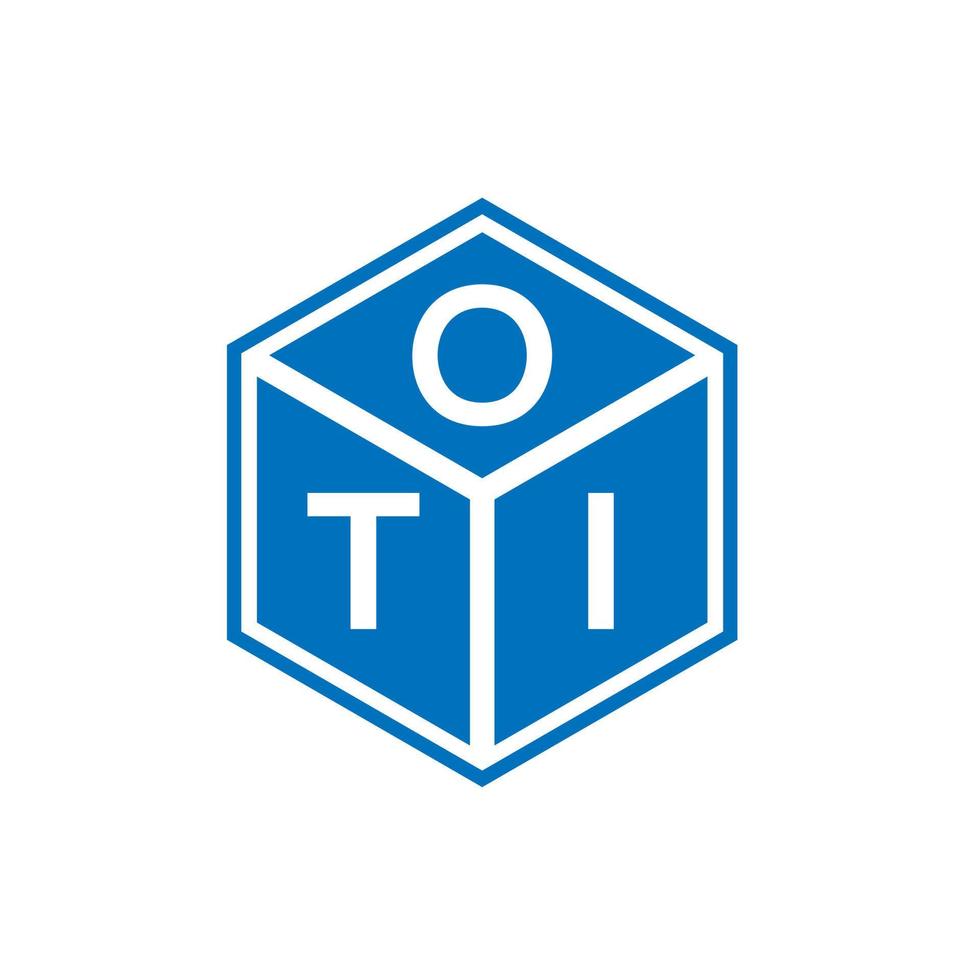 création de logo de lettre oti sur fond noir. concept de logo de lettre initiales créatives oti. conception de lettre oti. vecteur