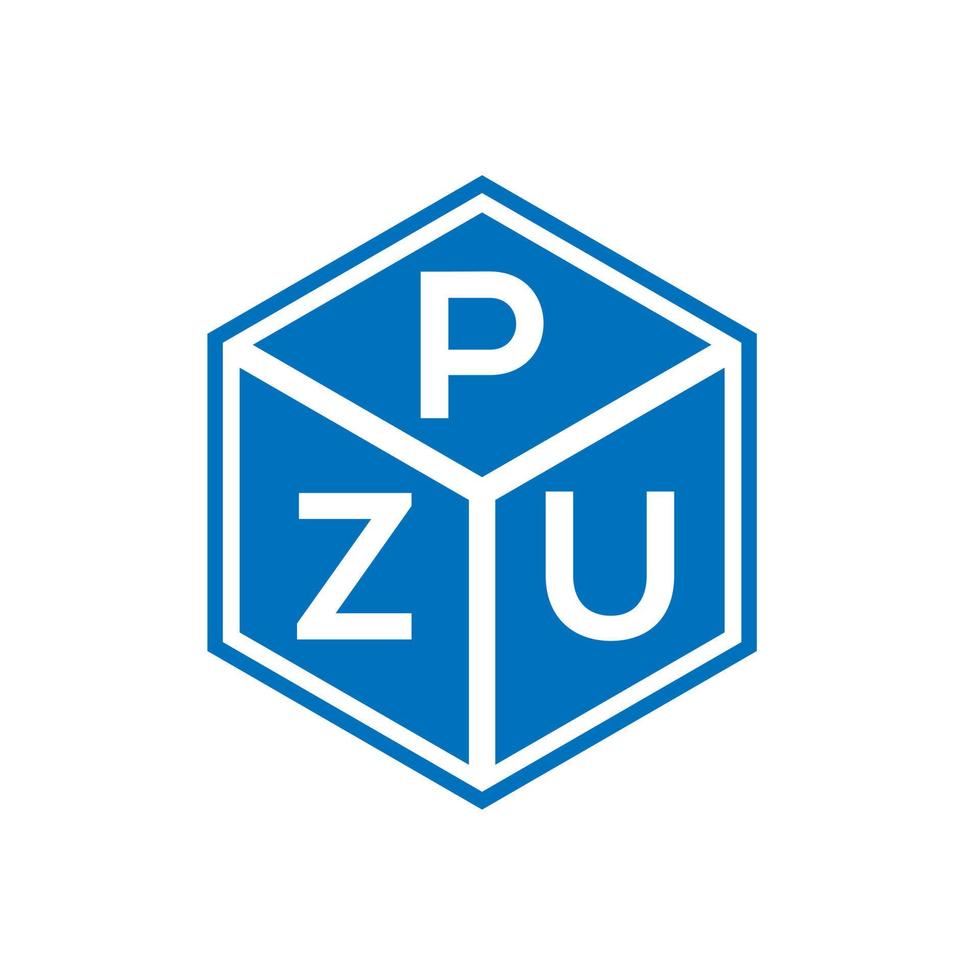 création de logo de lettre pzu sur fond noir. concept de logo de lettre initiales créatives pzu. conception de lettre pzu. vecteur