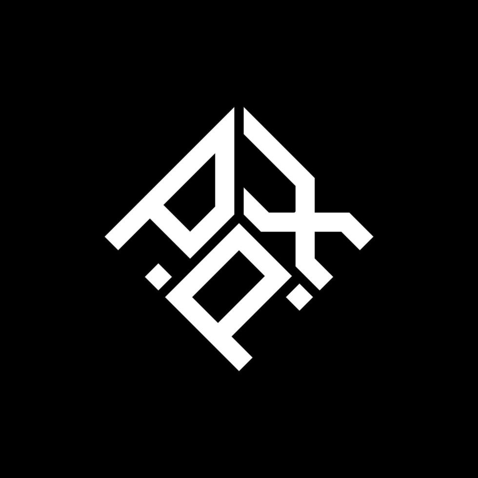 création de logo de lettre pxp sur fond noir. concept de logo de lettre initiales créatives pxp. conception de lettre pxp. vecteur
