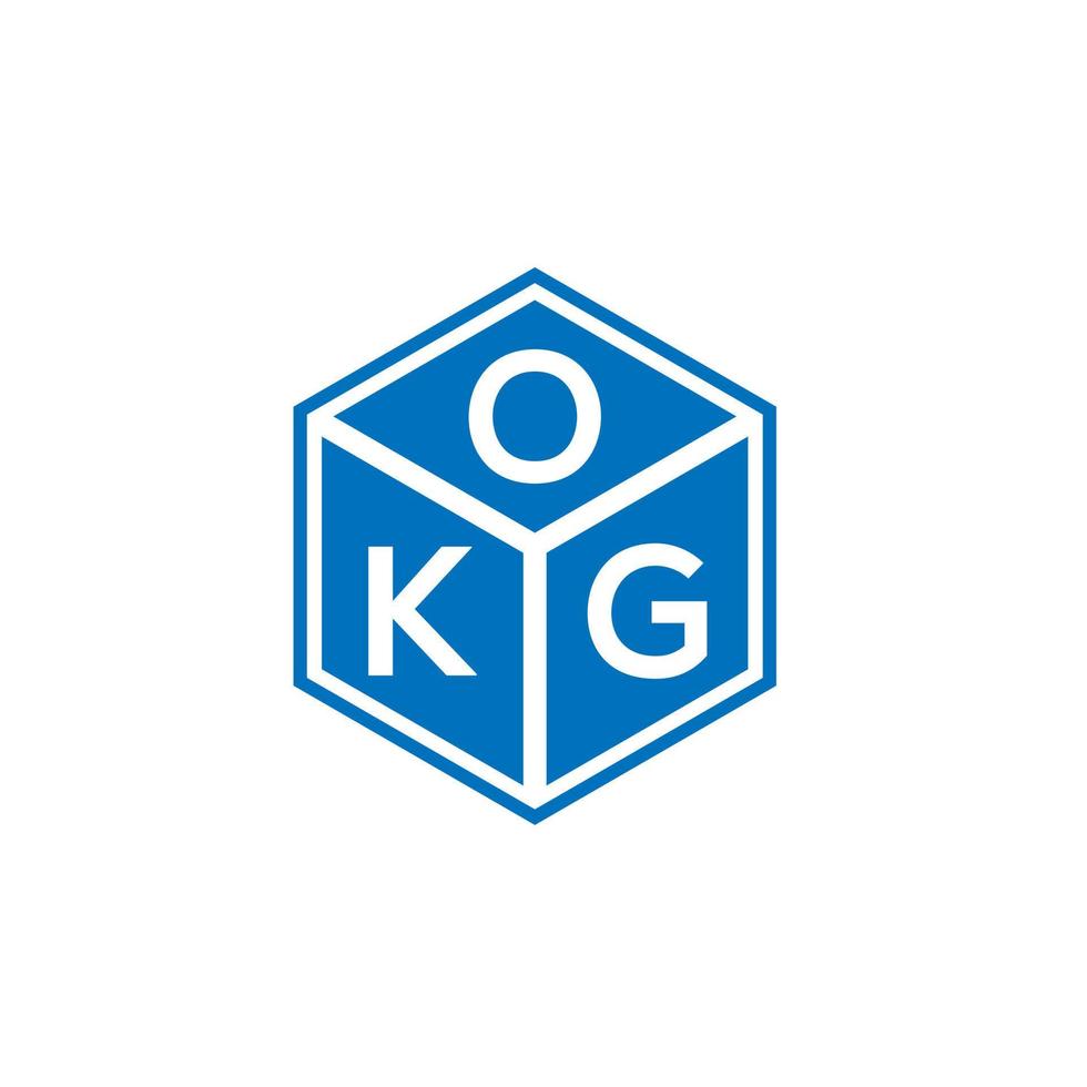 création de logo de lettre okg sur fond noir. concept de logo de lettre initiales créatives okg. conception de lettre okg. vecteur