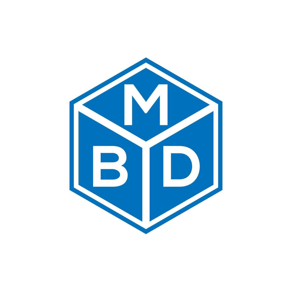 création de logo de lettre mbd sur fond noir. concept de logo de lettre initiales créatives mbd. conception de lettre mbd. vecteur