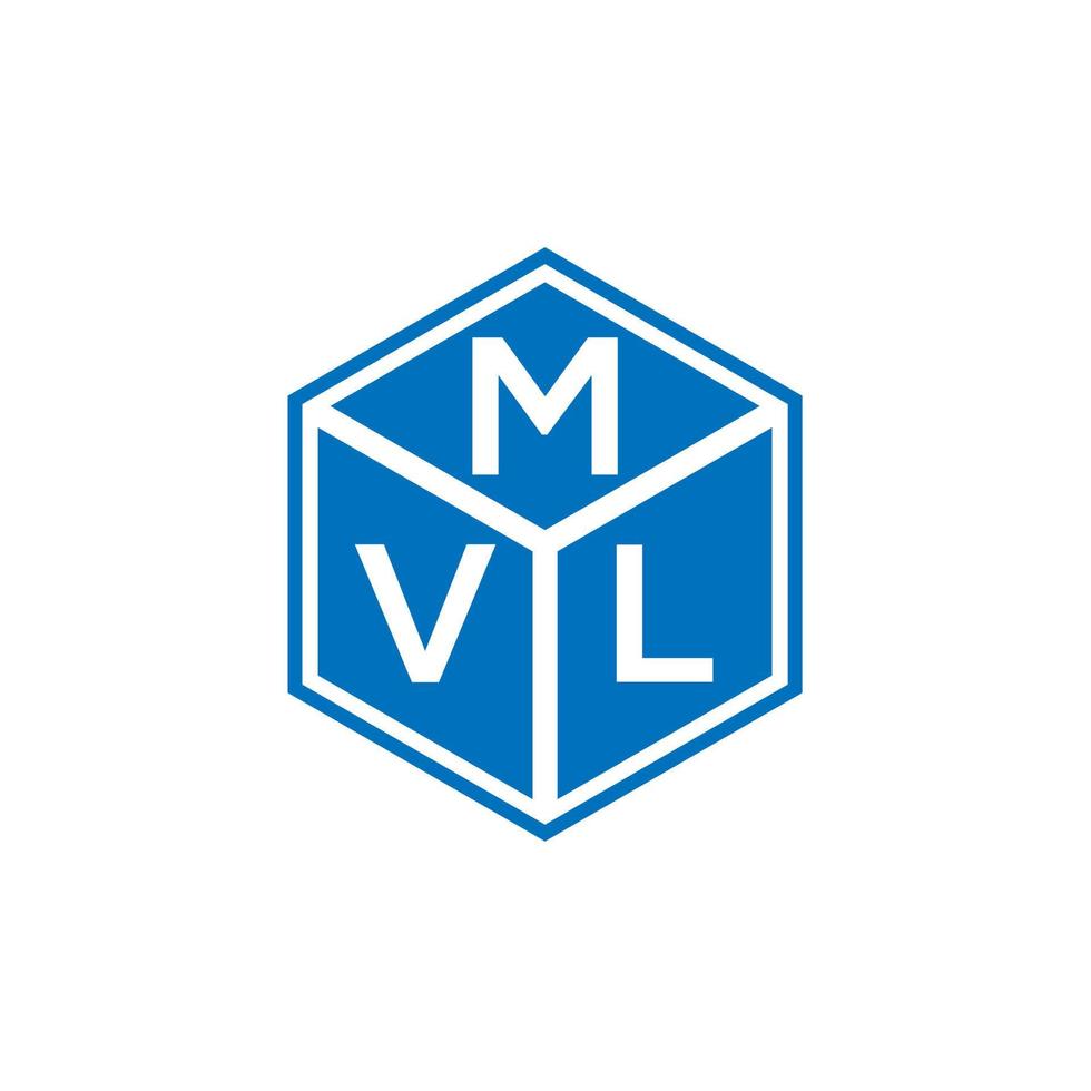 création de logo de lettre mvl sur fond noir. concept de logo de lettre initiales créatives mvl. conception de lettre mvl. vecteur