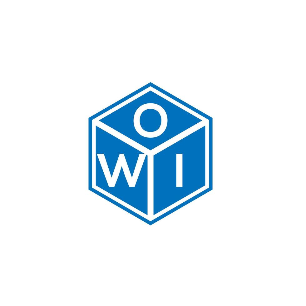 création de logo de lettre owi sur fond noir. concept de logo de lettre initiales créatives owi. conception de lettre owi. vecteur