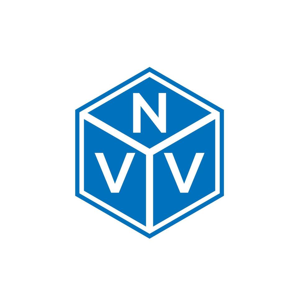 création de logo de lettre nvv sur fond noir. concept de logo de lettre initiales créatives nvv. conception de lettre nvv. vecteur