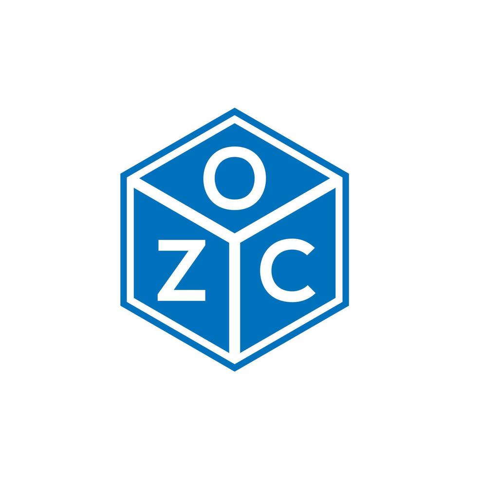 création de logo de lettre ozc sur fond noir. concept de logo de lettre initiales créatives ozc. conception de lettre ozc. vecteur