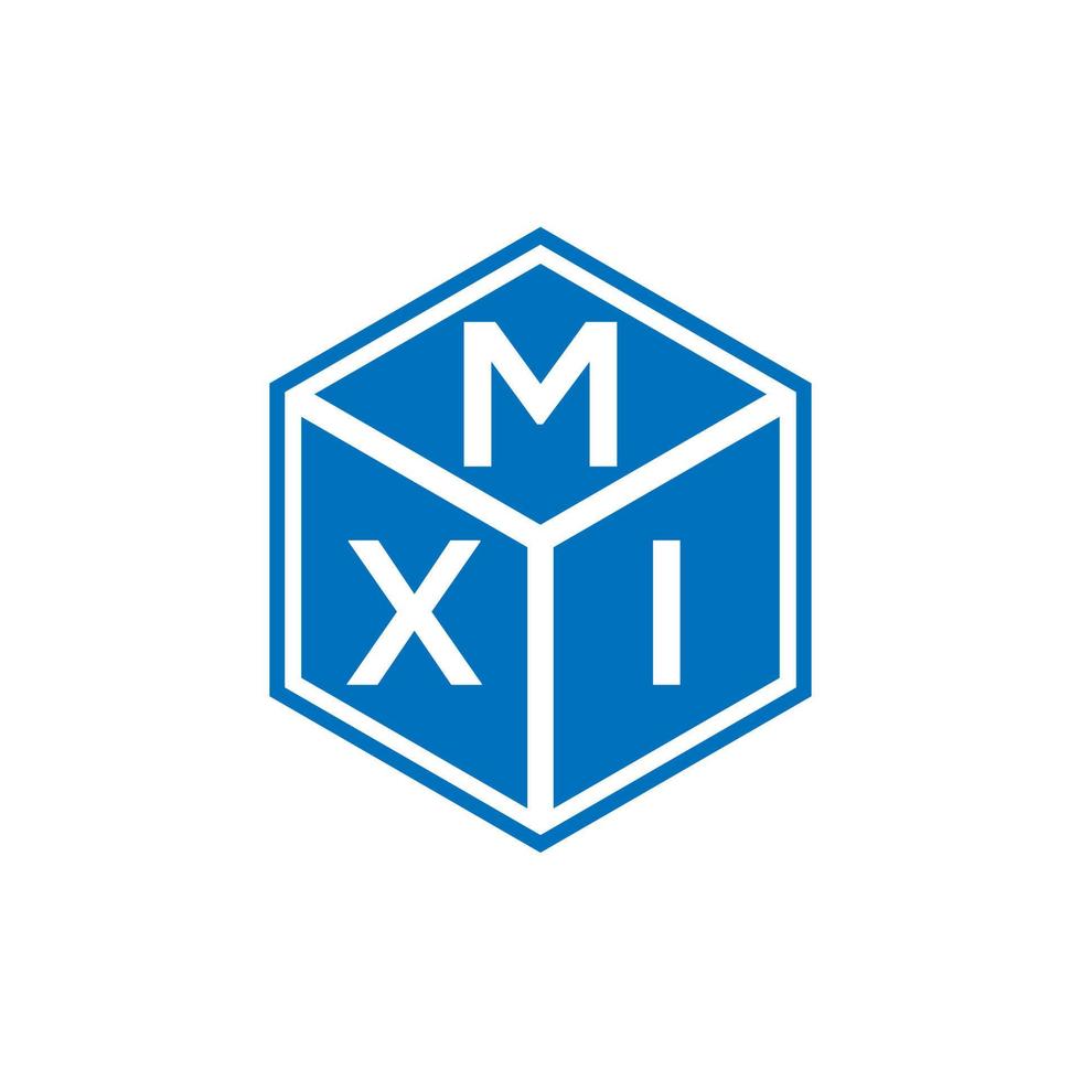 création de logo de lettre mxi sur fond noir. concept de logo de lettre initiales créatives mxi. conception de lettre mxi. vecteur